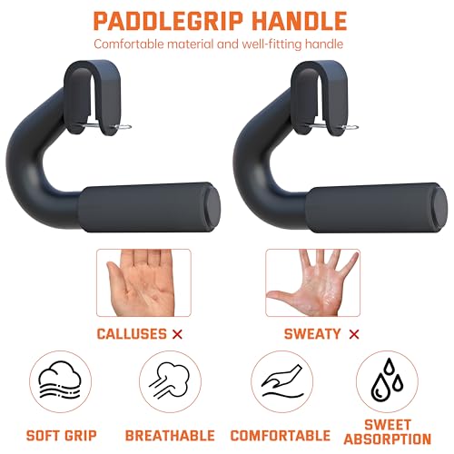 Neutral Grip Handles for Pull Up,1000 lbs Heavy Duty Steel Pull Up Handles,Ergonomic Portable Hooks for Barbell Row Deadli...