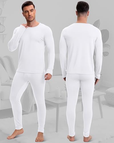 Patelai 3 Sets Men's Thermal Underwear Long Underwear Base Layer with Fleece Lined for Winter Cold Weather