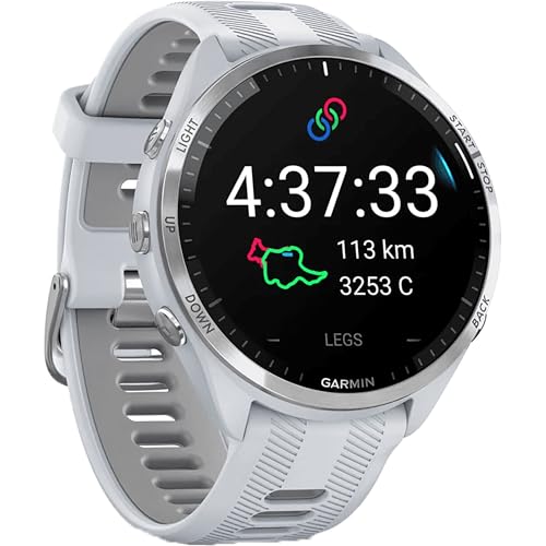 Garmin Forerunner® 965 Running Smartwatch - Whitestone and Powder Gray