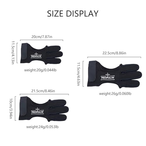 Prespollw Archery Glove Three-Finger Guard – Protective Shooting Glove for Men & Women, Ideal for Recurve & Compound Bow H...