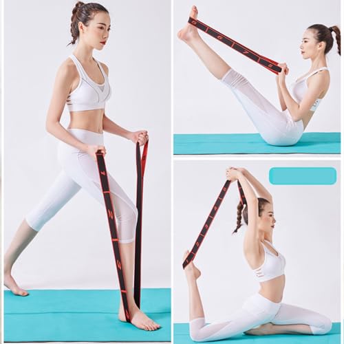 2PCS Fitness Resistance Band for Stretching and Yoga, Numbered Resistance Band with Clear Markings, 8-Section Elastic Trai...