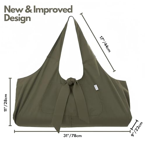 Yogiii Yoga Mat Bag | The ORIGINAL YogiiiTotePRO | Large Yoga Mat Bag or Yoga Mat Carrier with Side Pocket | Yoga Bag Fits...