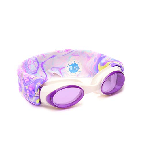 Splash Place SWIM GOGGLES with Fabric Strap - Adult & Kids Swim Goggles - PINKS & PURPLES