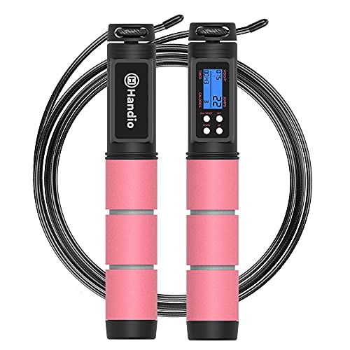 Jump Rope, H Handio Jump Rope with Counter, Workout Jumping Rope with Steel Ball Bearings, Adjustable Length Speed Skippin...