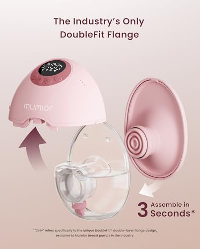 Heated Base Hands Free Breast Pump, Wearable Breastfeeding Pump of Baby Heated Dustproof Base, Voice Prompts LED Display w...