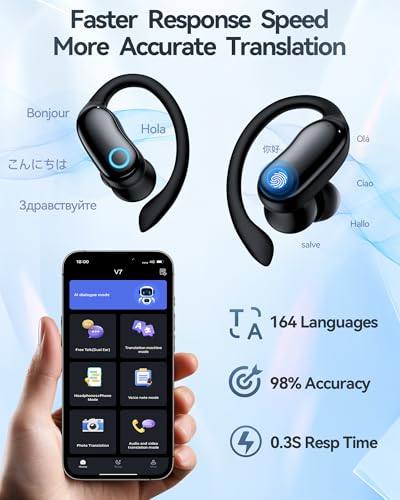 GNMN Active Noise Cancelling Ear Buds Wireless Earbuds 96hrs Playback Bluetooth Headphones Dual Battery Display Stereo Bas...