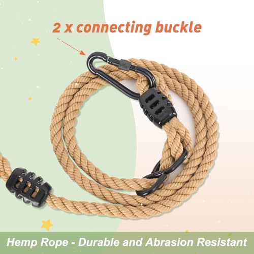YAERSI Wooden Gymnastics Rings,Pull up Rings with Adjustable Buckle, Wooden Swing Rings for Kid's Home Exercise