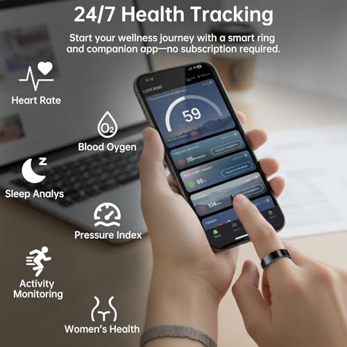 VAMOTRA Smart Ring for Women & Men, Fitness Tracker Ring with Heart Rate Monitor, HRV, Sleep Tracking, No Subscription Fe...