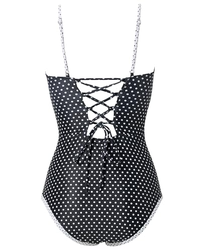 SUUKSESS Women One Piece Tummy Control Swimsuit Sexy Color Block Bathing Suit
