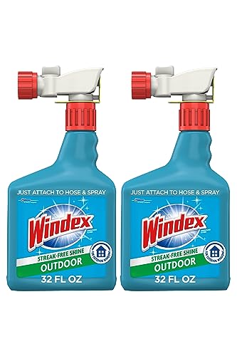 Windex Outdoor Window and Glass Cleaner for Hose Ammonia Free, Concentrated Formula for Deep Outdoor Clean, Patio Cleaner,...