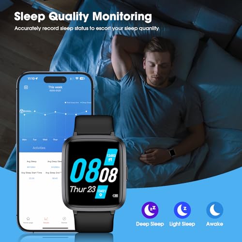 POIUZET Fitness Tracker, Fitness Watch with Blood Oxygen, Heart Rate Monitor, Steps Calories Counter, Sleep Monitor, Pedom...
