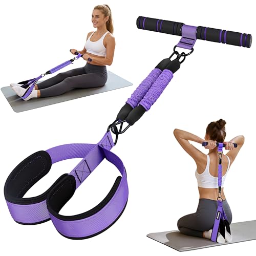 Ayombo Upgrade Pedal Resistance Band with Handle, Adjustable Tube Foot Pedal Device Puller Exercise Bands, for Abs Arm Leg...