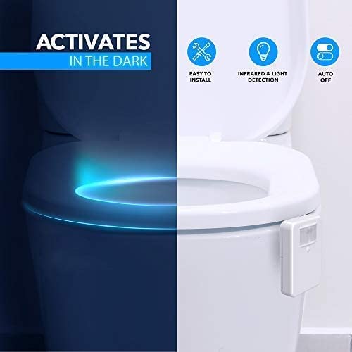 Witshine Motion Sensor Toilet Night Light, 16 LED Color Changing, AA Battery Operated, Pack of 3, Multicolor