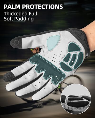 ROCKBROS Cycling Gloves for Men Women - Breathable Gel Pad Road Mountain Bike Gloves - Touch Screen Anti-Slip MTB Gloves f...