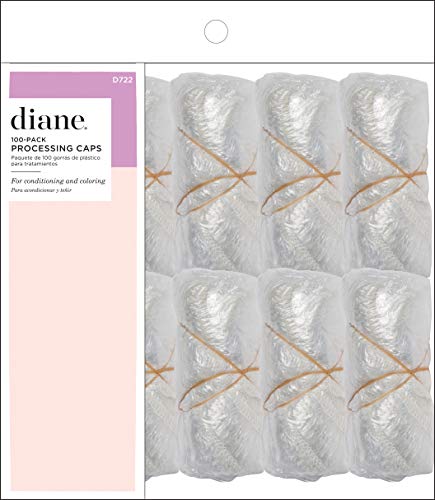 Diane Disposable Clear Processing Hair Caps, For Salons, DIY, Conditioning, Dyeing, Hair Treatments (100 Count (Pack of 1))