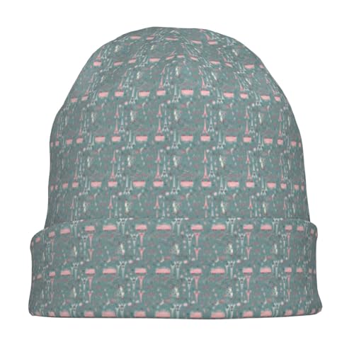 Romantic Paris Eiffel Tower Bycicle Print Winter Beanie Hat Men Women Soft Lightweight Thermal Cap for Outdoor Skiing Wear...