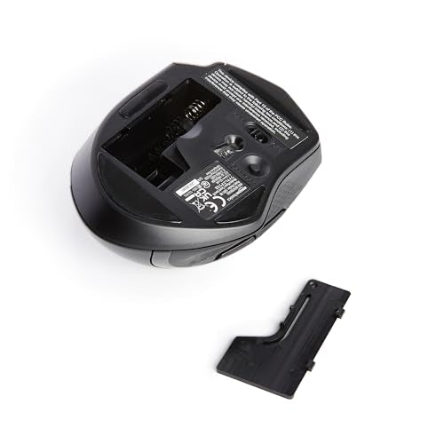 Amazon Basics Computer Mouse Wireless, Ergonomic, 2.4 GHz Optical, DPI Adjustable, Compatible With PC, Mac, Laptop, Black