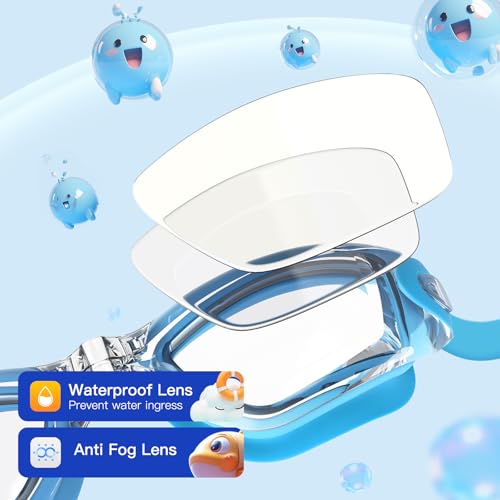 Braylin Kids Swim Goggles, 2-Pack Swimming Goggles for Children, Teens, Boys or Girls, Swim Pool Goggle