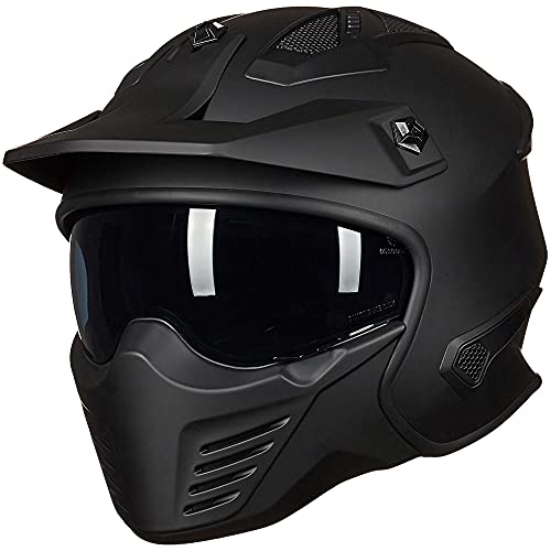 ILM Open Face Motorcycle 3/4 Half Helmet for Dirt Bike Moped ATV UTV Motocross Electric Cruiser Scooter DOT Model 726X(Mat...