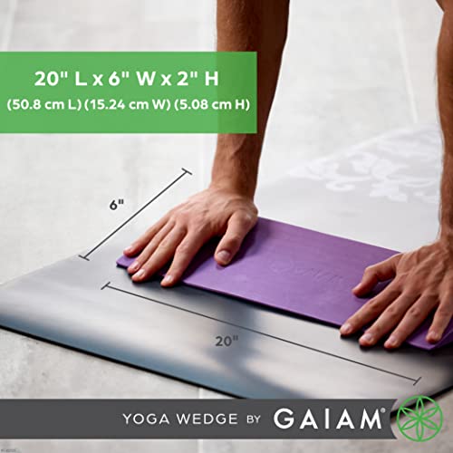 Gaiam Yoga Block Wedge - Lightweight EVA Foam - Yoga Wedge for Wrist and Lower Back Support - Slant Board for Comfortable ...