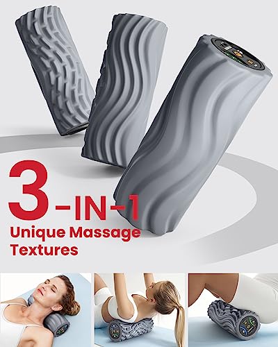 FITINDEX Vibrating Foam Roller for Back Pain, FSA&HSA Eligible, 5-Speed Muscle Massage, Exercise, Muscles Deep Tissue, Phy...
