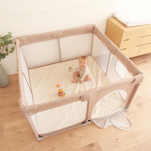 Stylish Padded Baby Play Mat for Your Boy or Girl - Extra Thick & Super Soft Vegan Leather Floor Mat Creates A Safe Play A...