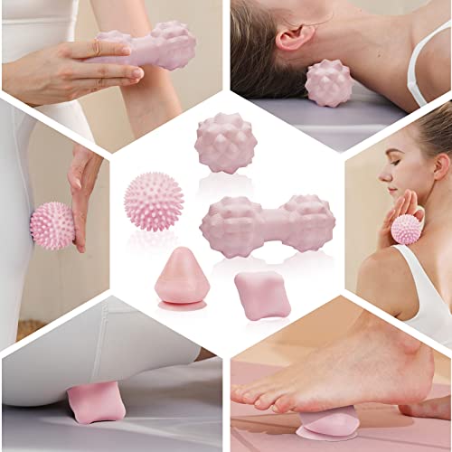 Massage Ball Set for Myofascial Trigger Point Release & Deep Tissue Massage, Firm/Soft Mountable Self/Peanut/Spiky/Hand Ex...