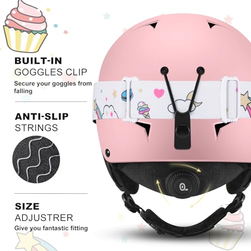 Odoland Kids Ski Helmet, Snow Helmet with Ski Goggles Set for Boys and Girls, Shockproof, Windproof, Safety Snowboard Spor...