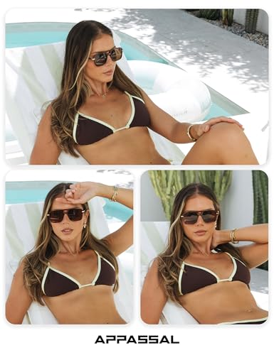 Appassal Retro Aviator Sunglasses for Women Men, Trendy Square Womens Mens Aviators UV400 Sunnies AP3784