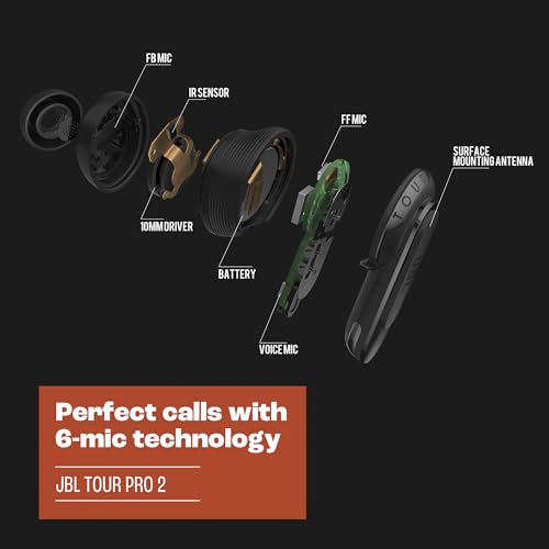 JBL Tour Pro 2 - True Wireless Noise Cancelling Earbuds with Smart Charging Case, 6-mic Perfect Calls with Voice Control, ...