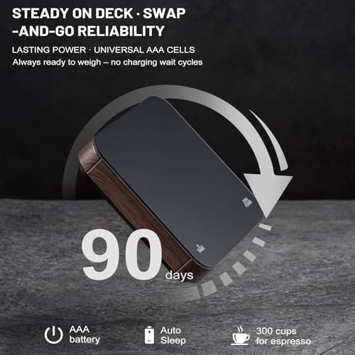KitchenTour CaféMetric Coffee Scale with Timer 0.1g/2000g - Precision Small Scale for Espresso & Pour Over - Mini Scale wi...