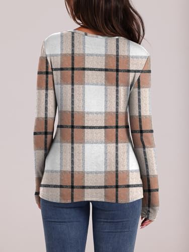 WIHOLL Long Sleeve Thermal Shirt for Women Light Fleece Tops Fall 2025 Crew Neck Casual Basic T-Shirts