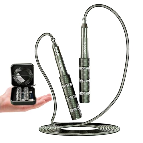 MOGOLD Speed Jump Rope - Tangle-Free Foldable Grip Skipping Rope for Fitness, Boxing & Cardio - Durable PVC Cable for Men ...