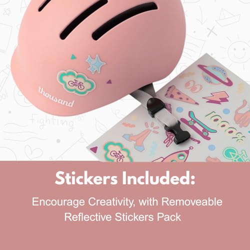 Thousand Kids Helmet – Free Reflective Sticker Pack to Customize, No Pinch Magnetic Buckle, Multi Sport Safety CSPC ASTM C...