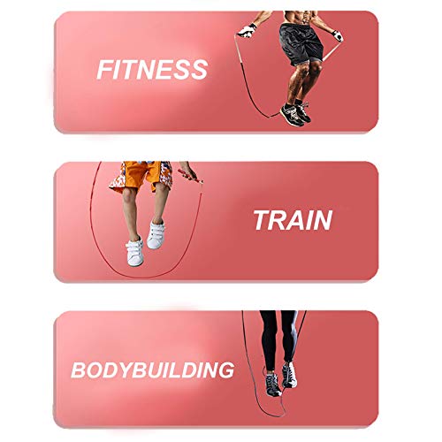 Speed Jump Rope - 360° Swivel Ball Bearing - Adjustable steel coated rope-Aluminum Anti Skipping Handle -Fitness Training ...