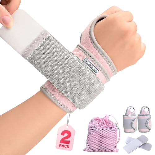FvaPemm Carpal Tunnel Wrist Brace for Right Left Hand 2 Pack, Wrist Support Wraps for Women Men, Adjustable Wrist Brace fo...