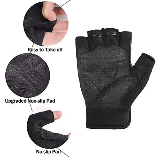 FIORETTO Fingerless Gloves, Half Finger Gloves for Driving, Cycling, Shooting, Hunting, Motorcycle, Climbing, Outdoor Work...