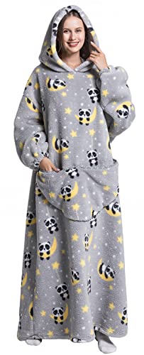 Msrlassn Oversized Wearable Blanket Hoodie for Adults - Extra Long Womens Blanket Sweatshirt