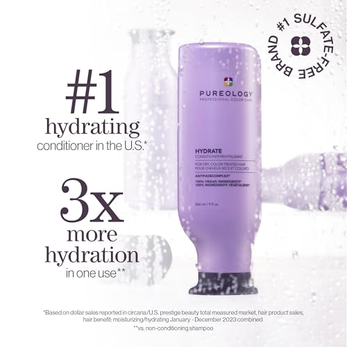 Pureology Hydrate Conditioner - For Dry or Color Treated Hair, Nourishing Conditioner to Restore Moisture and Seal in Hydr...