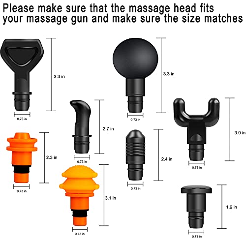 Massage Gun Heads for Hypervolt Go, Replaceable Massager Gun Attachment 8 Different Muscle Massager Heads Deep Tissue Perc...
