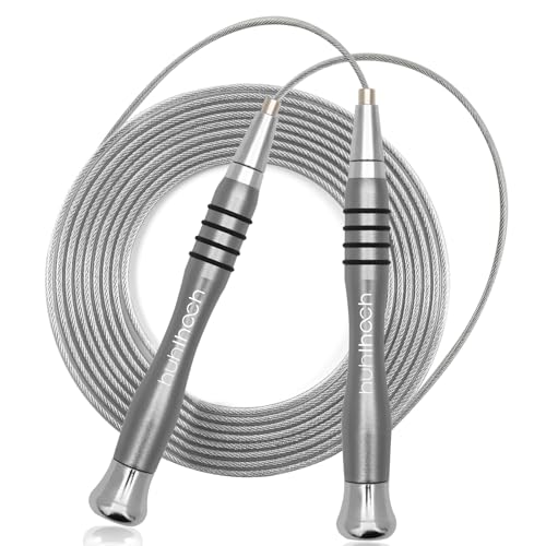 High Speed Jump Rope - Self-Locking No-Screw Design, Weighted Jump Rope, 360° Fast Rotation, Silicone Textured Design, No...