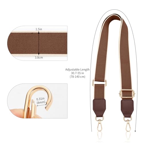 Hamdecro Purse Straps Replacement Crossbody, Universal Wide Shoulder Strap for Bags Adjustable Straps for Handbags, Gold B...