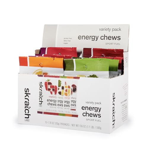 Skratch Labs Energy Chews | Gummies for Running, Cycling, and Sports Preformance | Gel Alternative | Variety Pack (10 Pac...