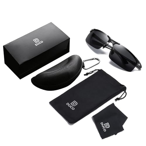 DUCO Mens Sunglasses Polarized Sports Fishing Running Driving Carbon Fiber Sunglasses for Men UV400 Protection DC8277
