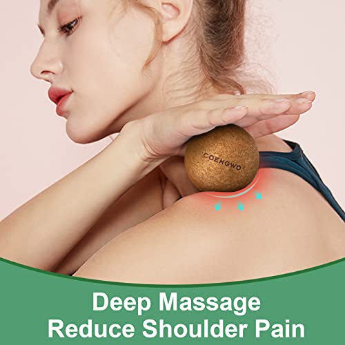COENGWO Cork Massage Ball, Cork Myofascial Release Ball, Yoga Therapy Ball for Trigger Point Therapy, Muscle Knots, Deep T...