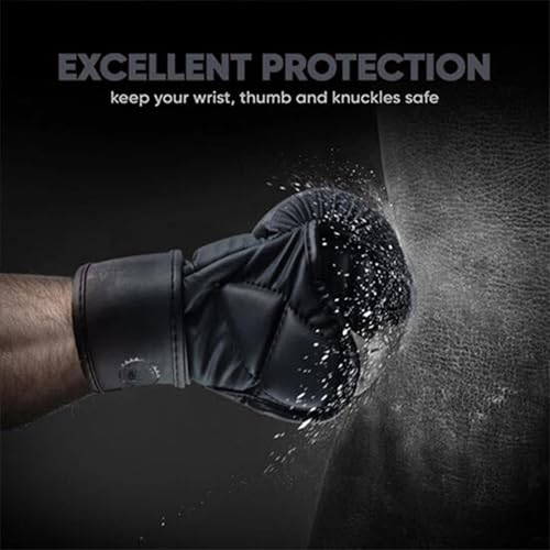 Victorbudo USA MMA Gloves Sparring Grappling, Hybrid Open Palm Heavy Bag Gloves Men Women, Maya Hide Leather Wrist Suppor...