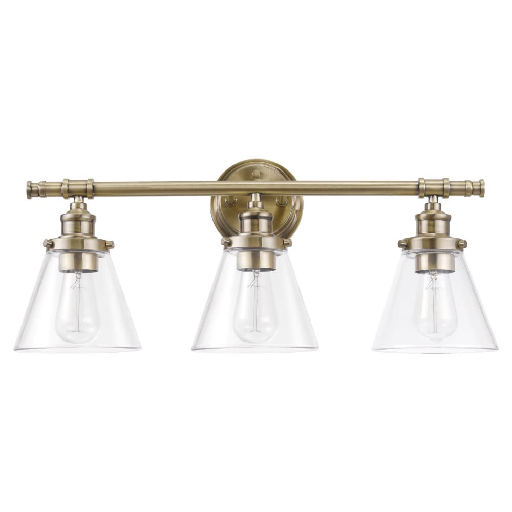 Globe Electric Parker Vanity Light, 3-Light Bath Set, Brass, Model 51381, Metal