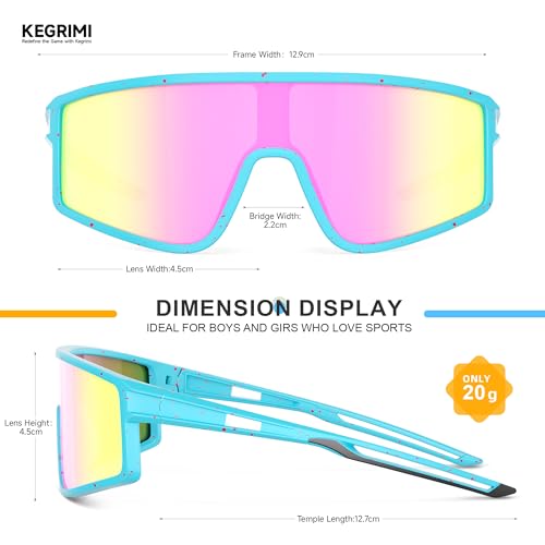 Kegrimi 3 Pack Kids Sunglasses Youth Baseball Polarized Sun Glasses Sports Cycling Running for Boys Girls UV Protection