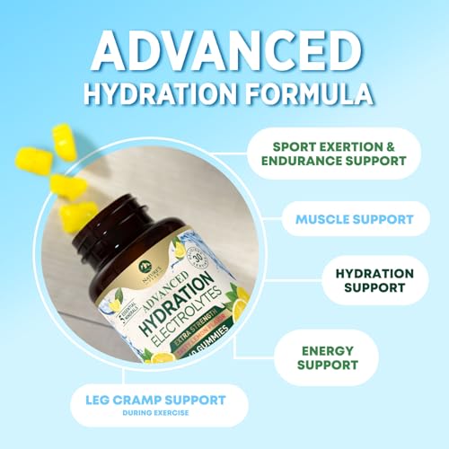 Hydration Electrolyte Gummies - Daily Liquid Replenisher Gummy - Electrolyte Multiplier with Minerals, Potassium & Real Sa...