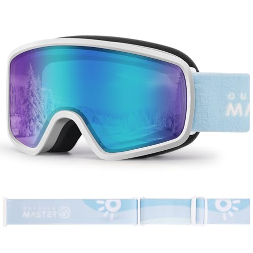 OutdoorMaster Kids Ski Goggles OTG Snowboard Goggles with 100% UV Protection Kids Snow Goggles for Boys Girls Toddler